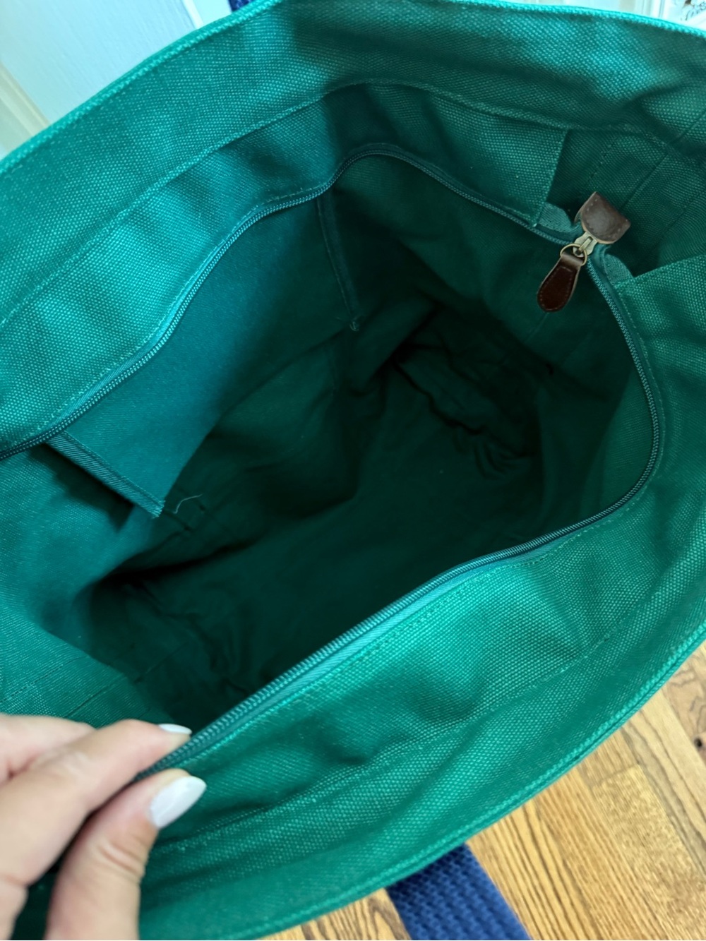 Masters Green Canvas Tote with Navy Straps and Yellow Augusta Masters Logo - Picture 3 of 5